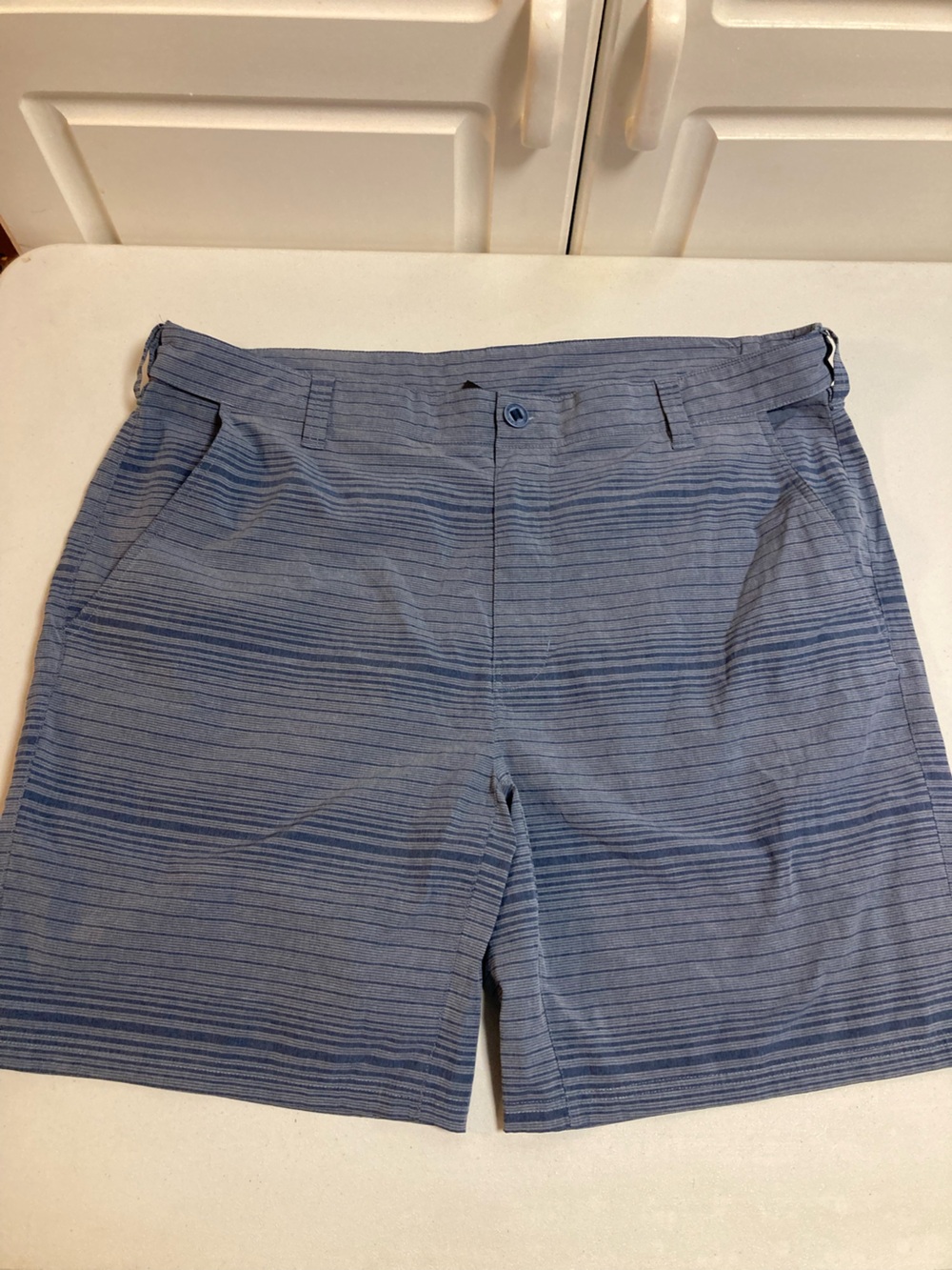 Huk Men's Slate Blue Horizontal Stripe Hybrid Shorts